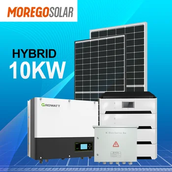 Moregosolar Hibridinė Saulės Energijos Sistemos 5KW 10KW Saulės Energijos Saugojimo Saulės Energijos Sistema su 6kwh Growatt saugojimo baterijos