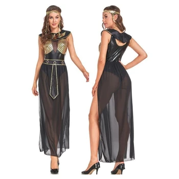 Moterų Egipto Karalienės Cleopatras Dress Helovinas Cosplay Karalienė Egiptas Kostiumas Etape Šalis Nešioti R7RF