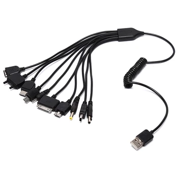 Multi-Pin Kabelis, Įkroviklis, USB Adapterio Kabelis Duomenų Laidas 10 in 1 Daugiafunkcis USB Duomenų Perdavimo Kabelis Universalus