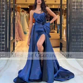 Mėlyna Stebėjimo Lankas Duobute Šalis Suknelė Pusėje Ritininės Vakarinę Suknelę Be Rankovių Suknelės Specialių Renginių, Saudo Arabų