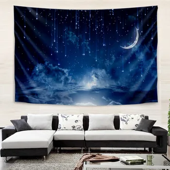 Mėnulis Galaxy Gobelenas Žvaigždėtas Dangus Gobelenas Visatos Erdvės Gobelenai Sienos Kabo Psichodelinio Paslaptingas Žvaigždžių Bendrabučio