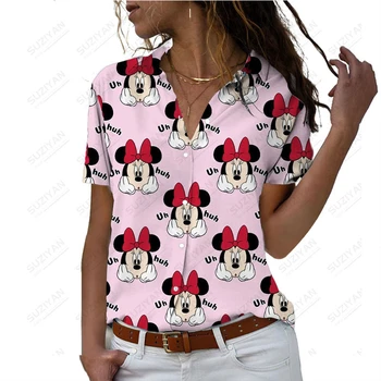 Nauja Vasaros moteriški Marškinėliai 3D Mados Disney Mickey Mouse Spausdinti Harajuku Marškinėliai Mergina T-shirt Nauja Suknelė trumpomis Rankovėmis Polo Marškinėliai