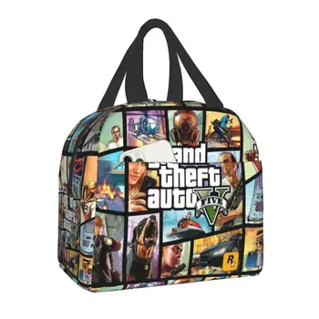 Nuotykių Žaidimą Grand Theft Auto Pietūs Maišą Vyrai Moterys Aušintuvas Šiltas Izoliuoti Priešpiečių Dėžutė Studentų Mokyklos Maisto Iškylą Saugojimo Krepšys