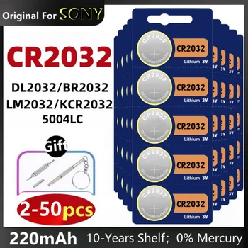 Originalus Sony 2-50pcs CR2032 CR2032 Mygtuką Cell Baterija cr 2032 Žiūrėti Žaislai Nuotolinio Valdymo Kompiuterio Skaičiuoklė Valdymo