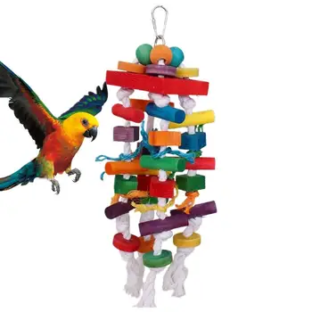 Papūga Narve Bite Žaislai Maitinimosi Narvo Medienos Žaislai Paukščių Nešiojamų Paukštis Narve Priedai Medinių Blokas Paukštis Papūga Žaislai Mažiems