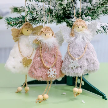 Pliušinis Angel Doll Pakabukas Kalėdų Eglutė Automobilių Kabantys Papuošalai Navidad 2024 Namuose Kalėdos Naujųjų Metų Dovana Kalėdų Dekoravimo Reikmenys