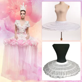 Ponios Balerinos Sijonas Mergina Krinolīns Hoopas Baleto Šurmulio Sijonas Kostiumas Mergaitėms Underskirt Lolita Cosplay Šalies Trumpą Suknelę