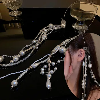 Prabanga kalnų krištolas Hairbands Moterims, Ilgai Kutas Lankas Juostų korėjos Kristalų ekrano užsklandą Vestuvių Plaukų Juosta Priedai