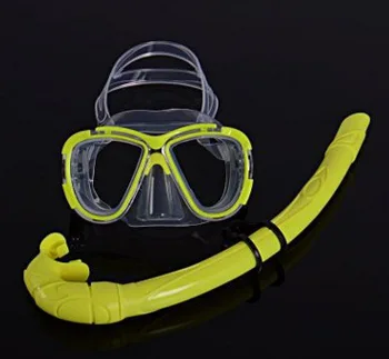 PVC nardymo akiniai grūdintas stiklas nardymo 2-piece set kvėpavimo vamzdelį+nardymo akiniai+snorkeling įranga kvėpavimo vamzdelį