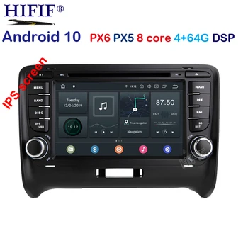 PX6 DSP IPS Android 10.0 2 DIN Car DVD GPS Audi TT MK2 8J 2006 m. 2007 m. 2008 m. 2009 m. 2010 m. 2011 m. 2012 multimedijos grotuvas radijas