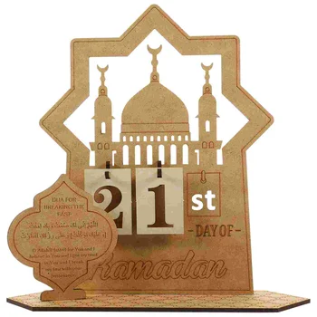 Ramadanas Mubarakas Advento Kalendorius Eid Kalendoriaus Atskaitos Medienos Kalendorius Ornamentu