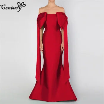 Raudona Promenadzie Suknelė Undinė Vakare Šalies Chalatai su Laivapriekio Off Peties Oficialus Suknelės Chalatas de Soiree Femme Vestido de Noite