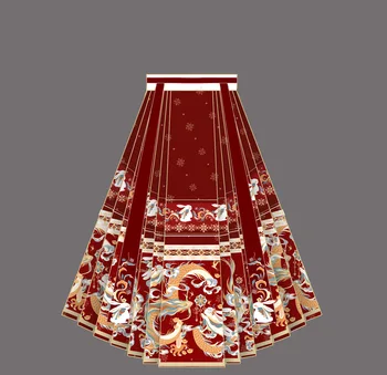 Raudonas Sijonas Arklių Veido Sijonas Naujas Kinų Stiliaus Originalus Hanfu Šiuolaikinių Vyrų ir Moterų Paties Stiliaus Kasdien Dėvėti Tradicinę Vest Suknelė