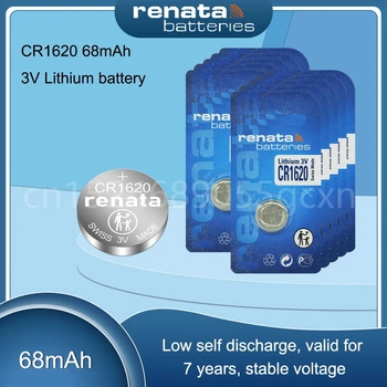 Renata 1620 CR1620 3v Ličio Baterija mygtuką Automobilį nuotolinio valdymo pulto bateriją 100% Originalus padaryti šveicarija