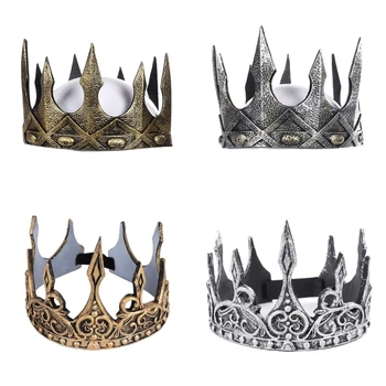 Royal-Karalius PU Putos ekrano užsklandą Antikvariniai Tiara-Headband-Cosplay Imperial Halloween Party-Cosplay Rekvizitai 10CF