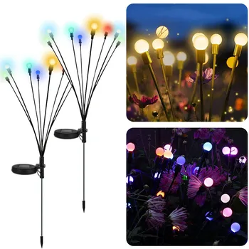Saulės Lauko Šviesos diodų (LED) firefly lempos Sodo Puošmena Vandeniui Sodas, Veja Fejerverkų Šviesos, grindų Naujųjų Metų Kalėdų
