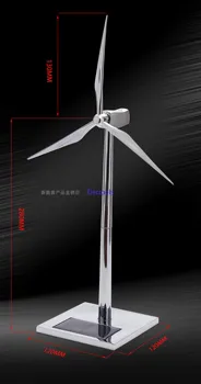 Saulės Ventiliatoriaus Modelis Sidabro Vėjo Generatorius Su Vėjo Malūnas Žaislas Vėjo Energetikos Pramonė Dovana Office Papuošalai