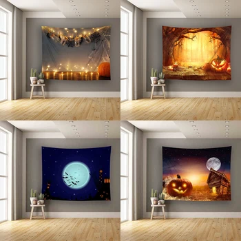 Siaubo Moliūgų Helovinas Serija Atspausdinta Gobelenas Namų Kambarį Miegamojo Sienos Apdaila Fone Audinio 