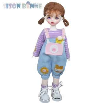 SISON BENNE 1/6 BJD Doll 30cm Aukščio Mini Mergina Lėlės su Perukai Akis Batus, Drabužius, Pilnas Komplektas Žaislai