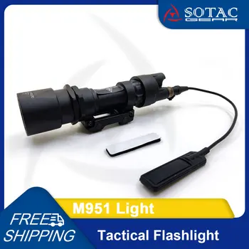 SOTAC PAVARŲ Taktinis Žibintuvėlis M951 Šviesos Tinka 20mm Geležinkelių Medžioklės Skautų Žibintai su Nuotolinio Slėgio Jungiklis