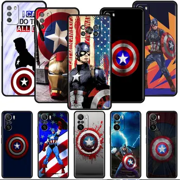 Super Herojus Kapitonas Amerika Telefoną Atveju Xiaomi Mi Poco X3 NFC 11 Lite 5G 11T M4 Pro F3 X4 GT F4 M3 F1 C40 Funda Silikono Padengti