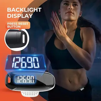 Tikslūs Ėjimo Žingsnis Counter Priedai Fitneso LED Apšvietimas 3D Pedometer Nešiojamas USB Įkrovimo Žingsnis Tracker