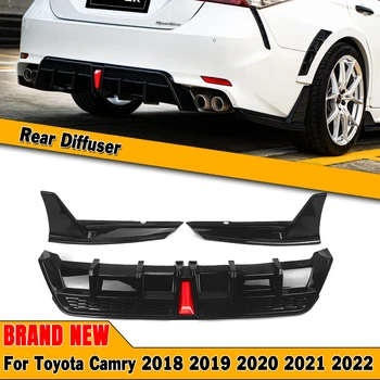 Toyota Camry SE XSE Sporto Modelis Tik 2018-2024 YOFER Blizgesio Juoda Galinio Buferio Difuzorius Lūpų Spoileris Plokštė W/ Bandomasis Lempos Šviesa