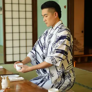 Tradicinis Japonų vyriški Chalatai, Kimonos, Kelionių Nuotraukos, COSPALY Atostogų Spektakliai