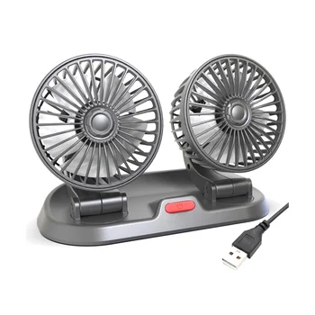 USB Automobilinis Ventiliatorius Dvigubas Galvos Ventiliatorius Nešiojamų Aušinimo Ventiliatorius Aušinimo Didelių Vėjo Elektrinis Ventiliatorius Automobilių Veidrodėliai Ventiliatorius Automobilių, Namų