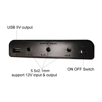 USB, DC 12V 10A Išėjimo 6x 18650 Baterijas 