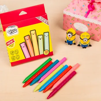 Vaikai teptuku 12 spalvos pieštuku apykaitinės plastiko netoksiškas spalva pen kūdikio pirštą, piešimo Reikmenys darželio ištrinti
