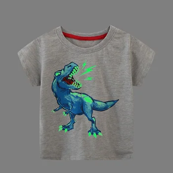Vaikai Šviesos Animacinių filmų Dinozaurų Erdvė, T-marškinėliai, 2-7 Metai 100% Medvilnės, Kūdikių Berniukų Tees Vasaros Naują trumpomis Rankovėmis Viršūnes Dropshipping
