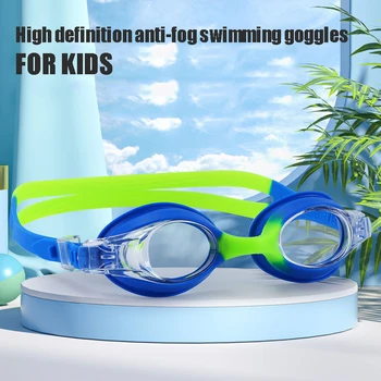 Vaikų plaukimo akiniai aukštos raiškos anti-rūko vaikams paprastu būdu plaukimo akiniai jaunimui lauko plaukimo įranga