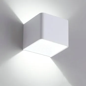 Vidaus LED Sienos Lempa 220V LED Šviestuvas Eilėje Kvadratinių Sienos Sconce Miegamojo Sienos Žibintai LED Balta/Juoda Spalva