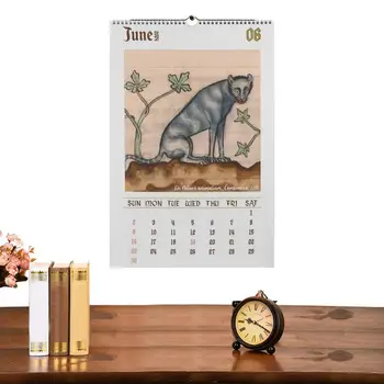 Viduramžių Katė Sieninis Kalendorius Kūrybos Mėnesio Sieninis Kalendorius Su Viduramžių Kačių Nuotraukų, Namų Dekoracijas Katė, Kalendoriai Gyvenimo