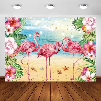 Yeele Vasaros Tropinių Kraštovaizdžio Fone Fotografijos Žvaigždė Flamingo Smėlio Paplūdimio Fone Fotostudija Photophone