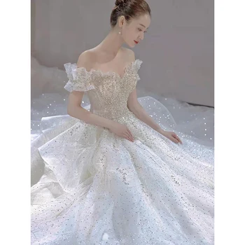 YUDX Peties Prabanga Šviečia Vestuvių Suknelė iki 2023 m. Princesė Duobute Kamuolys Suknelė Nuotakos Suknelės Vestido De Noiva vestuvinė suknelė
