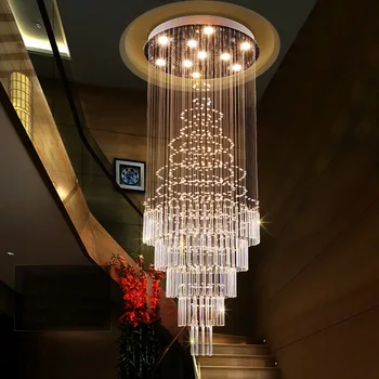 Šiuolaikinių LED Laiptais, Krištolo Sietynas Viešbučio Restorane K9 Kristalų Lempos Villa Didelė svetainė Liustra Namo Apšvietimas